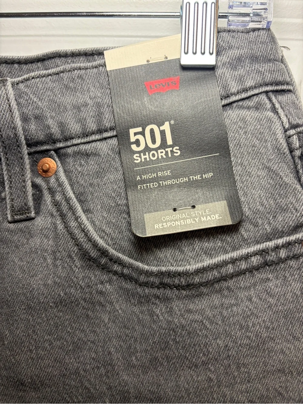 Levi's | Gray 501 High-Rise Cutoff Denim Shorts NWT